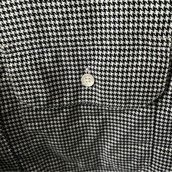 BAPE sz S Long Sleeve Button Down Shirt Black White Houndstooth Bathing Ape - Picture 9 of 9